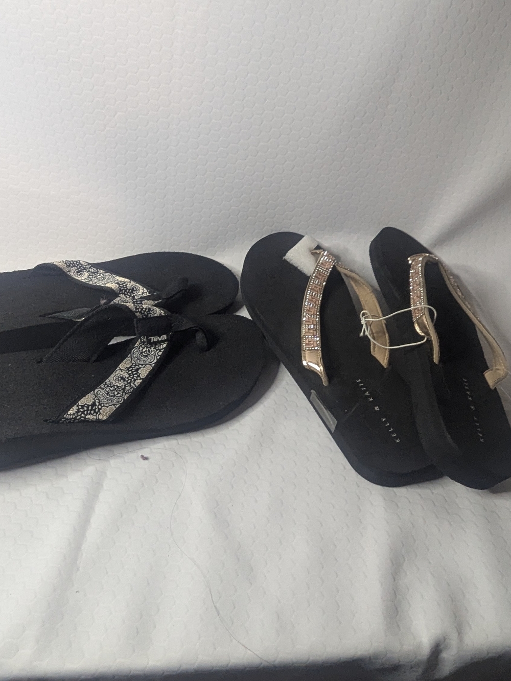 2 Pair Women's Sandals Embroidered And Jewel Accent Sz 11